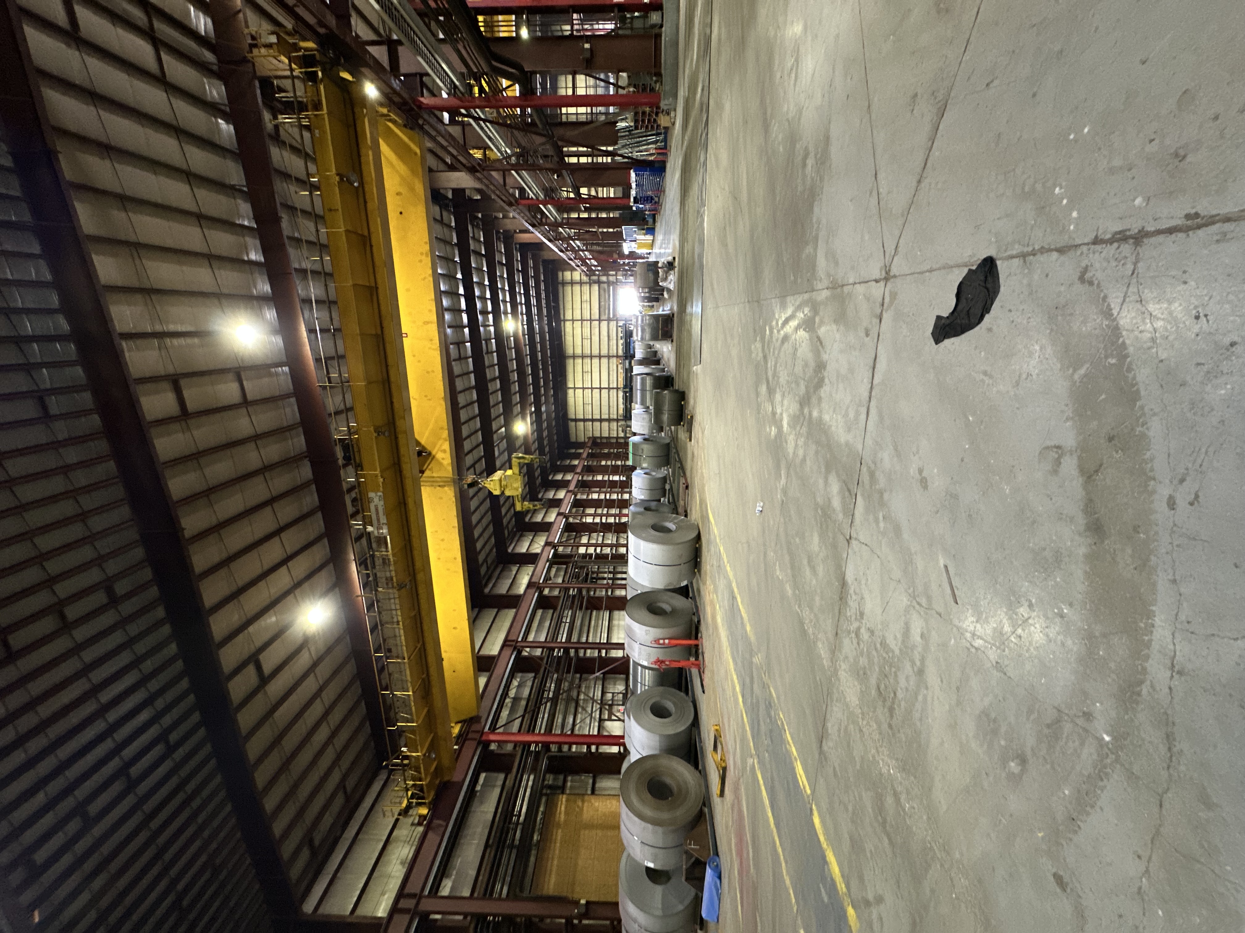 Coil yard at a steel mill
